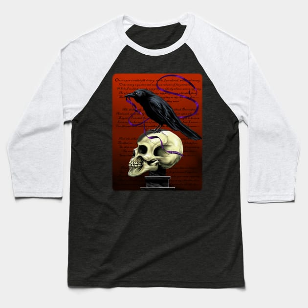 NEVERMORE Baseball T-Shirt by STARRJAM1969